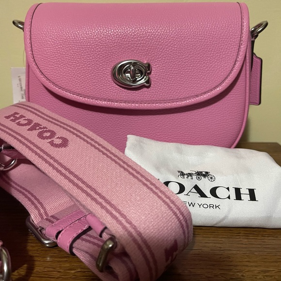 COACH Willow Pebbled Leather Saddle Shoulder Bag - Picture 10 of 10